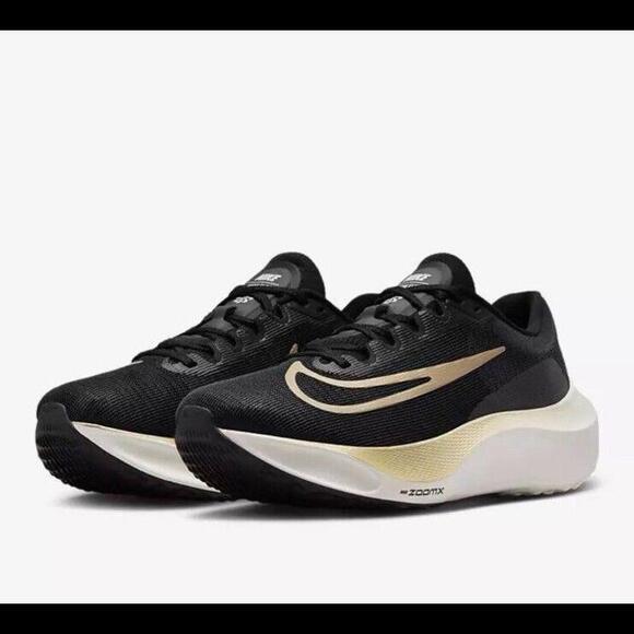 Nike Zoom Fly Black Metallic Gold Sail Running Shoes Mens Size
